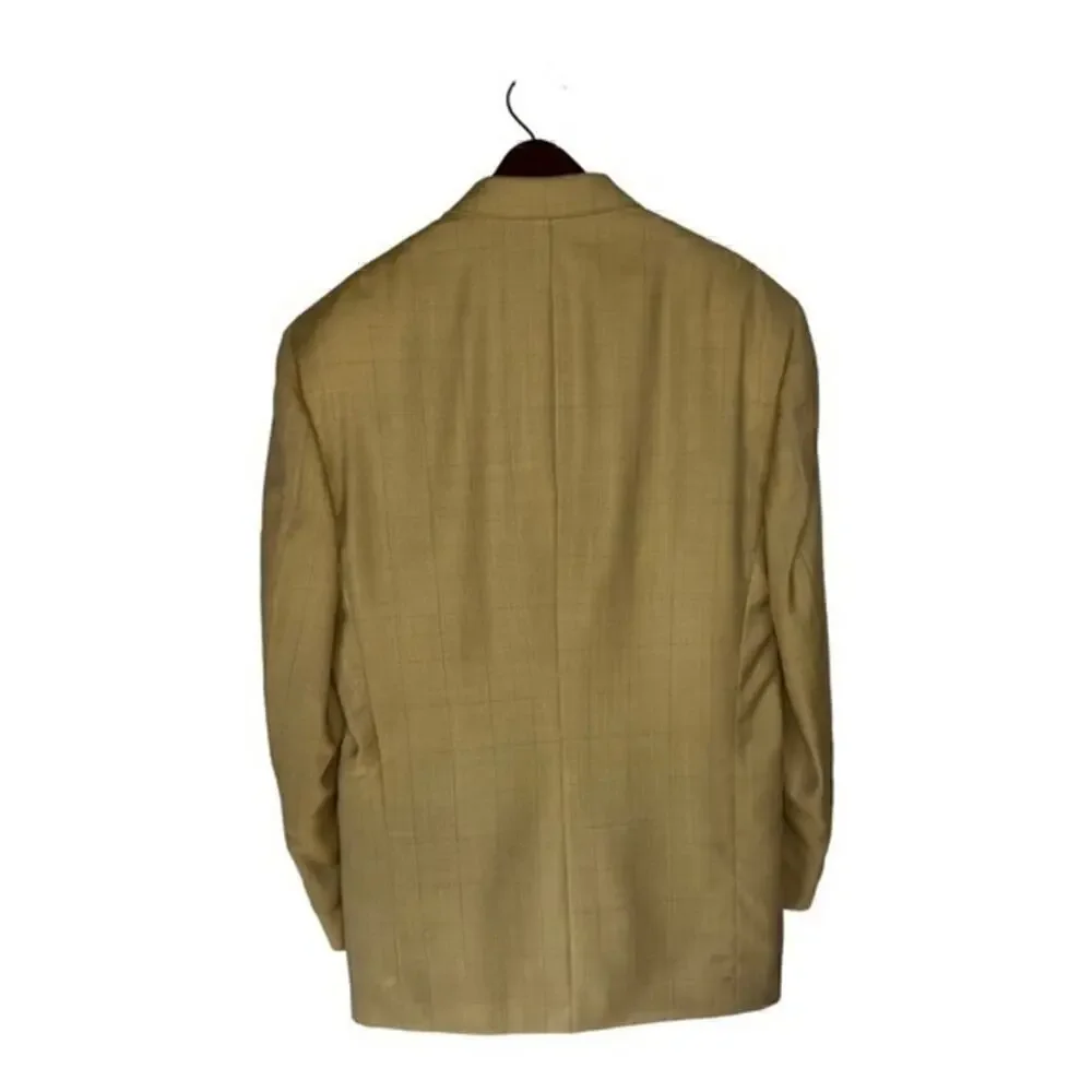 Burberry Tan Pure New Wool Single Breasted Men’s Sport Coat Blazer Jacket Sz 42L